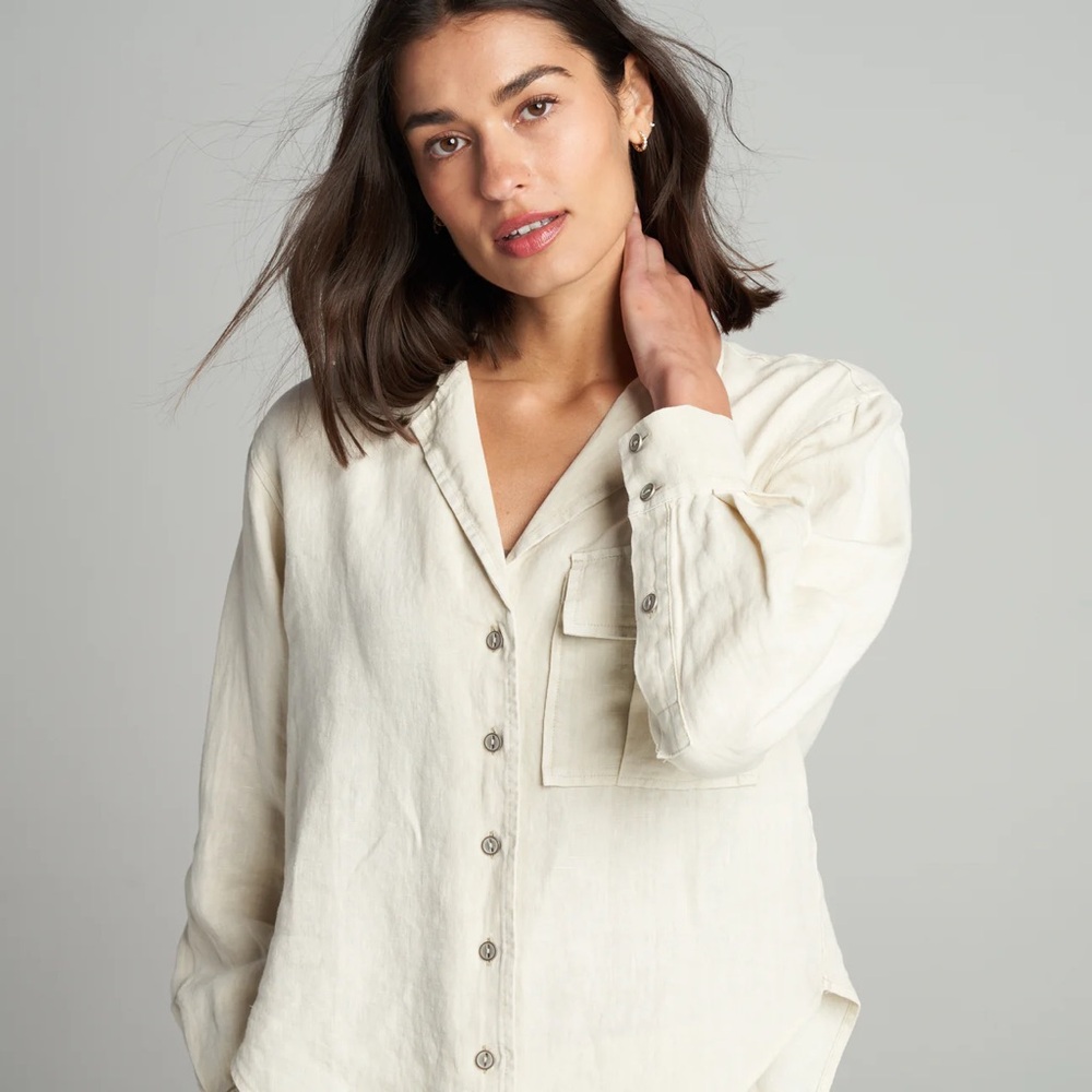 EDITH LONG SLEEVE LINEN SHIRT